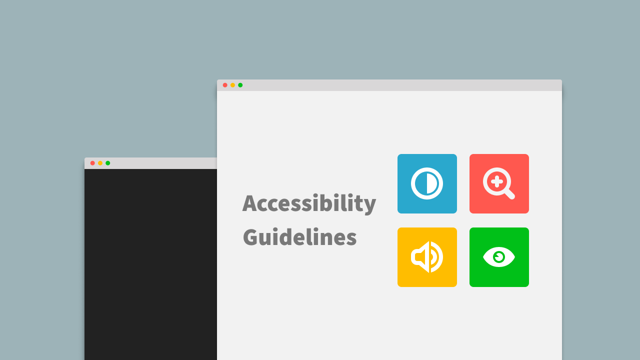 A mock up of a webpage showing the accessibiliy guidelines.