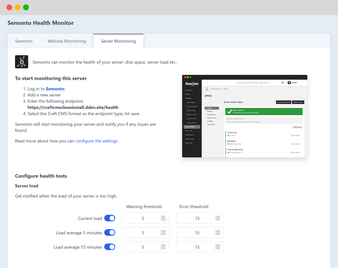 Semonto Craft CMS plugin