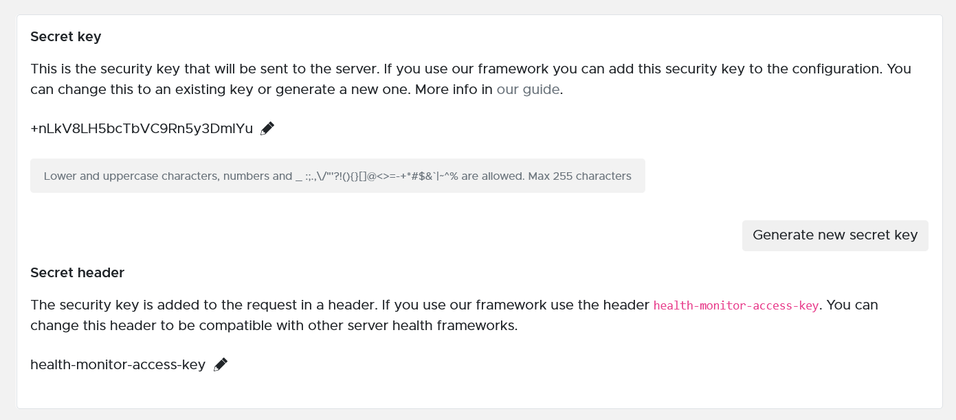 Getting the secret key from Semonto's dashboard