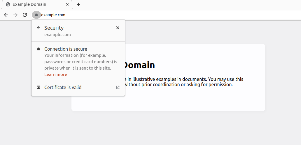Chrome with a valid certificate Chrome with a valid certificate