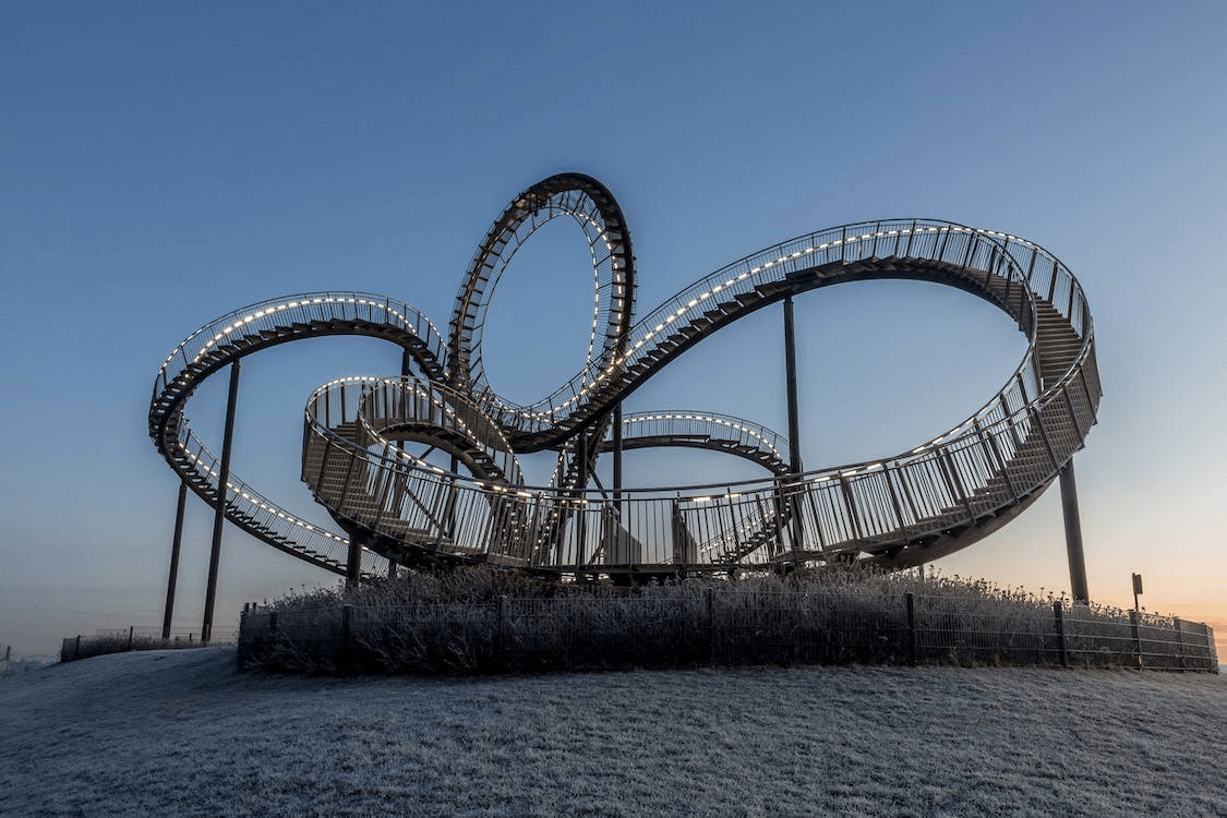 Rollercoaster in the sunset