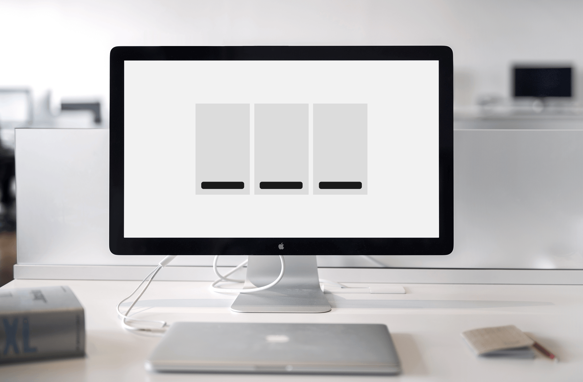 Computer screen with pricing page mockup