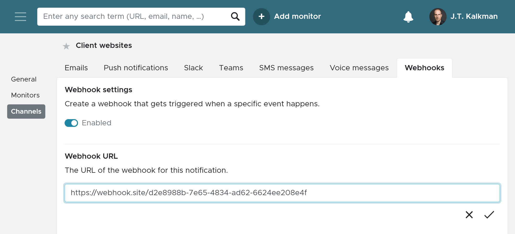 Configuring webhooks in Semonto
