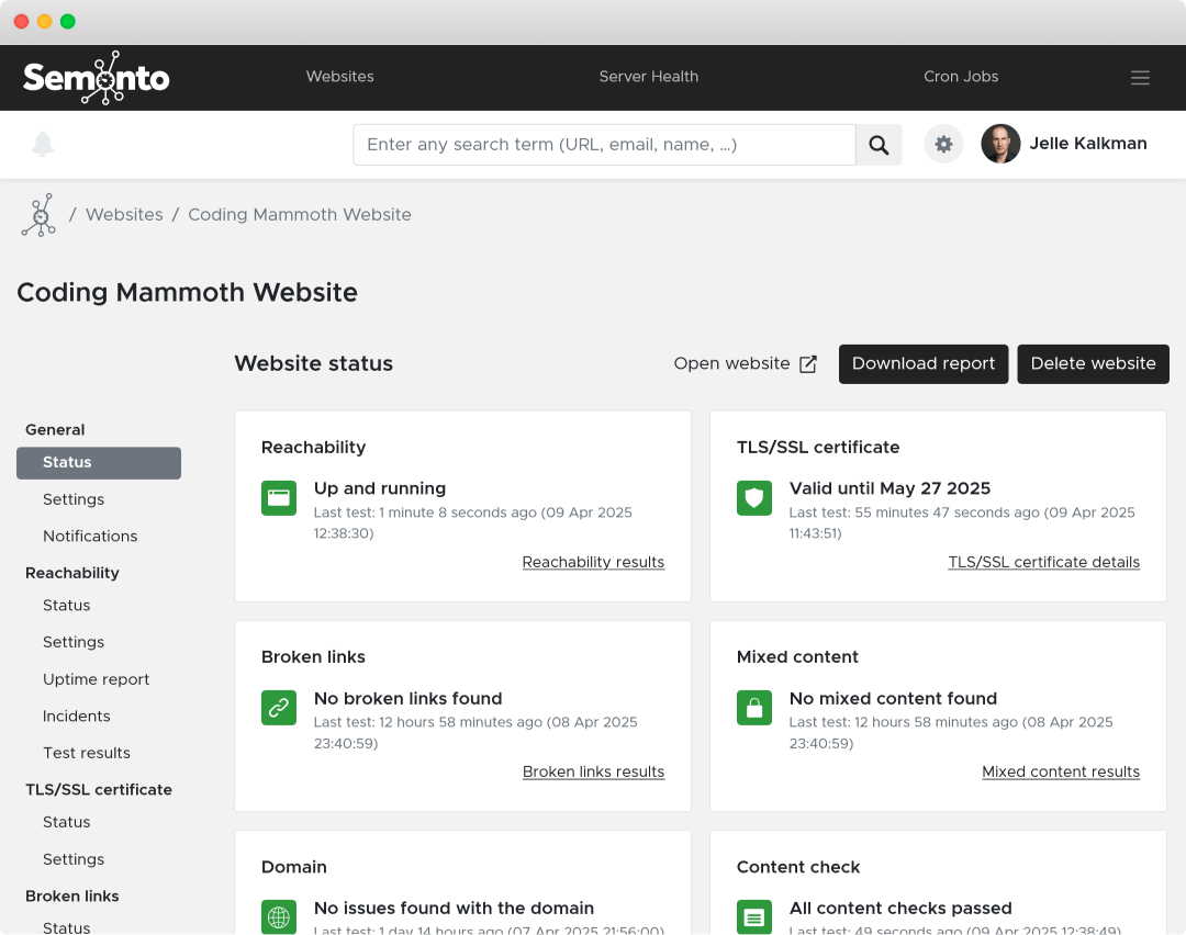Semonto's Dashboard
