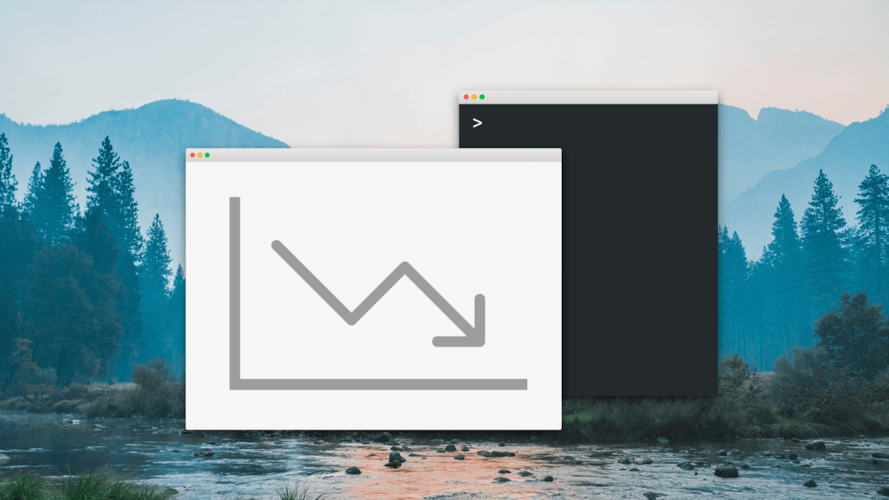 Desktop with downward chart