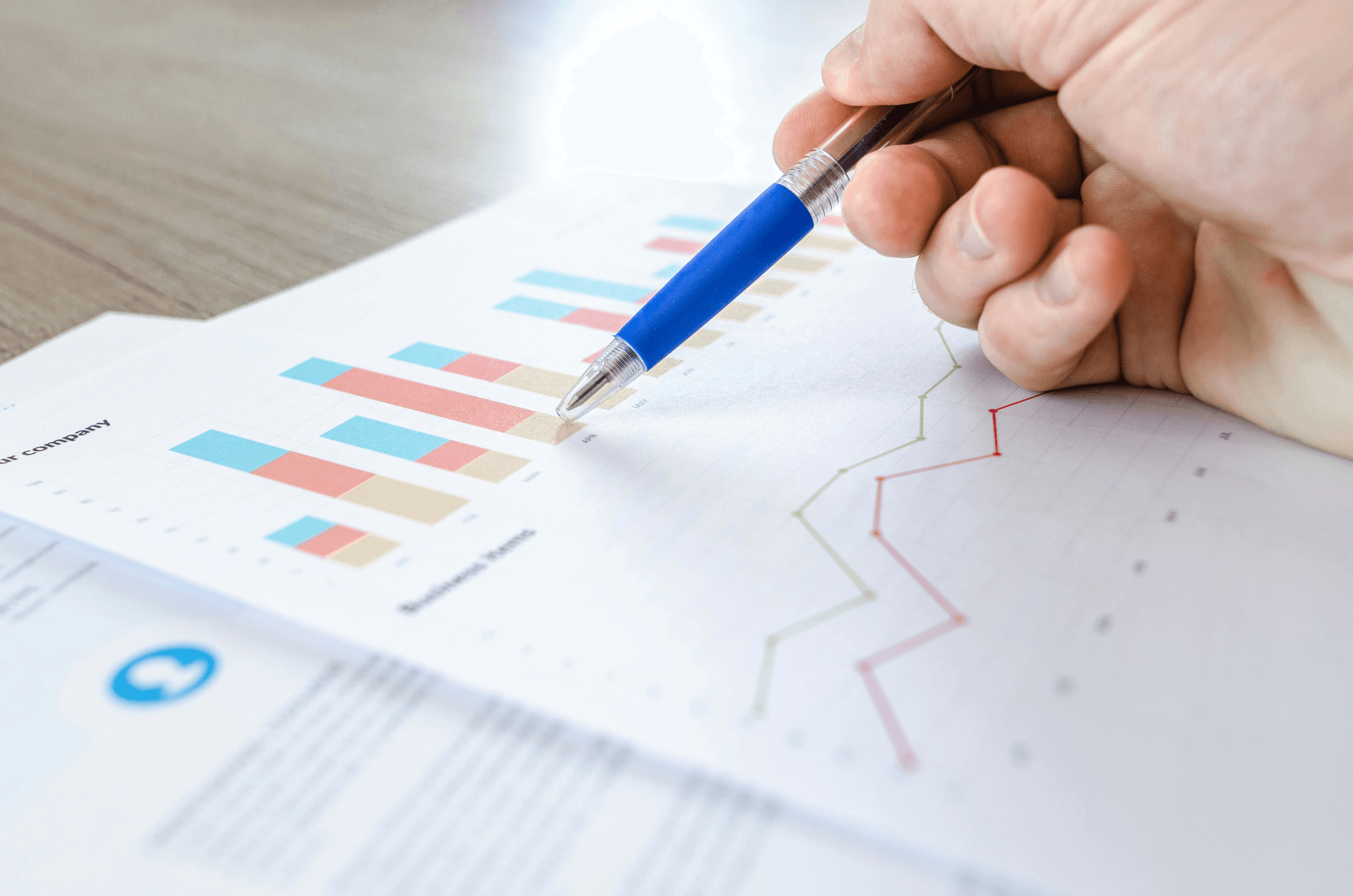 A person inspecting charts