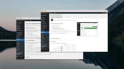 Mockup of WordPress with the old and new Semonto plugin